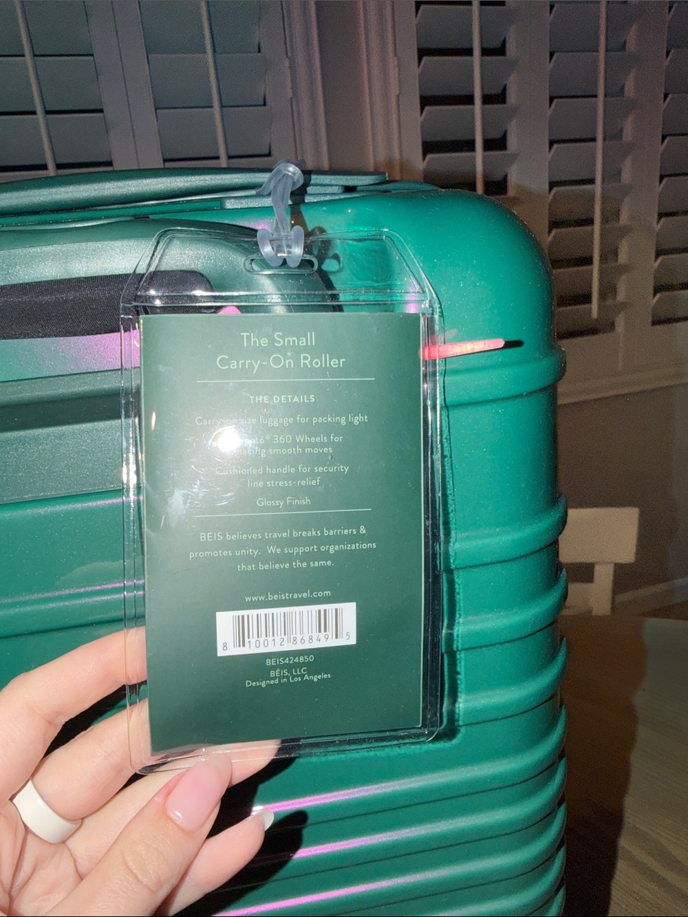 NWT BEIS WICKED GREEN Small Carry-On Roller ππ - Picture 5 of 7